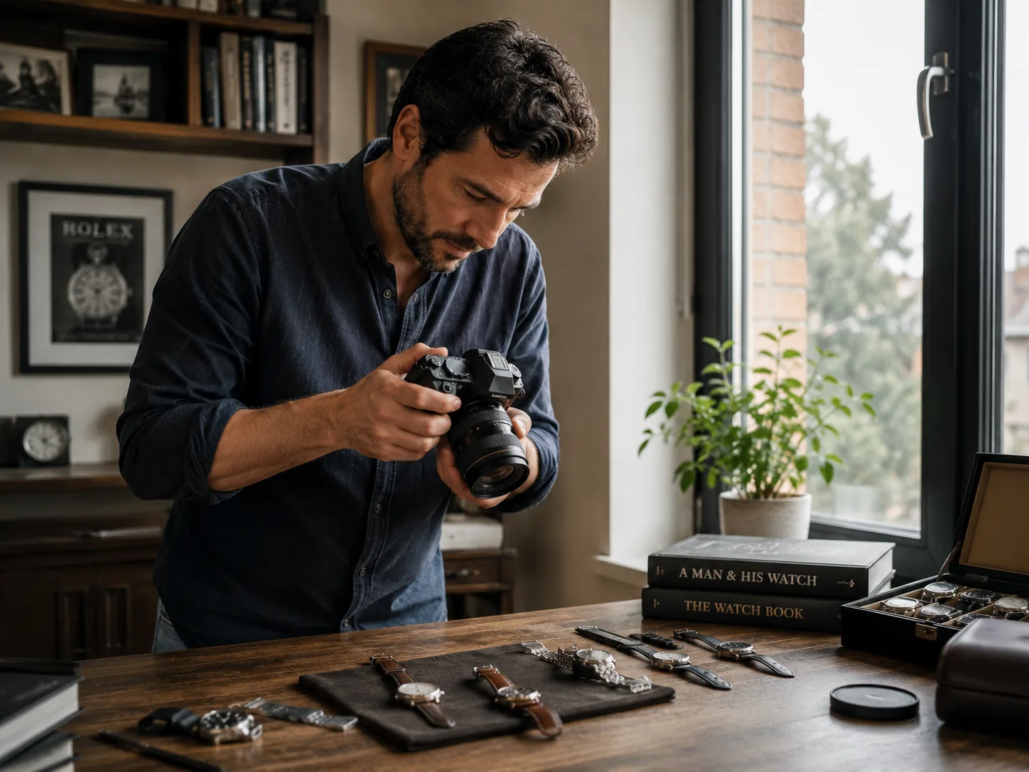 Ethan Cole photographing wristwatches for Wrist Chronicles